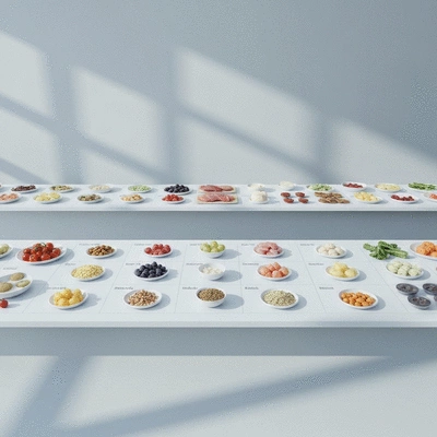 Tableau de macronutriments pour athlètes avec des aliments sains