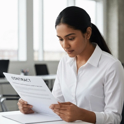 Person reviewing financial documents and health insurance papers, symbolizing consultation costs and reimbursements
