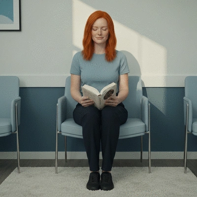 Dietitian consulting with a patient about food sensitivities, bright office, clean image